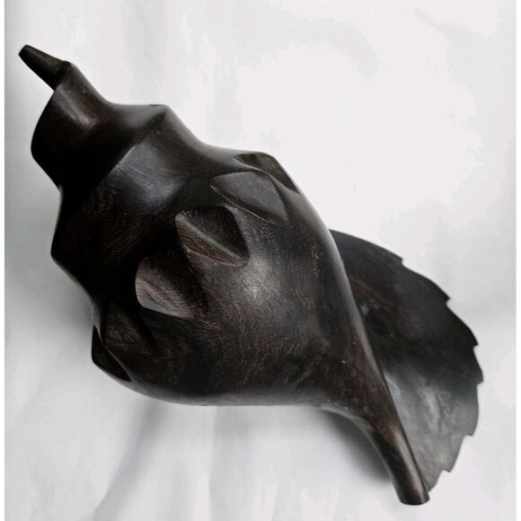 Hand Carved Ironwood Conch Sea Shell Nautical Beach Decor 9" Long - Picture 3 of 7